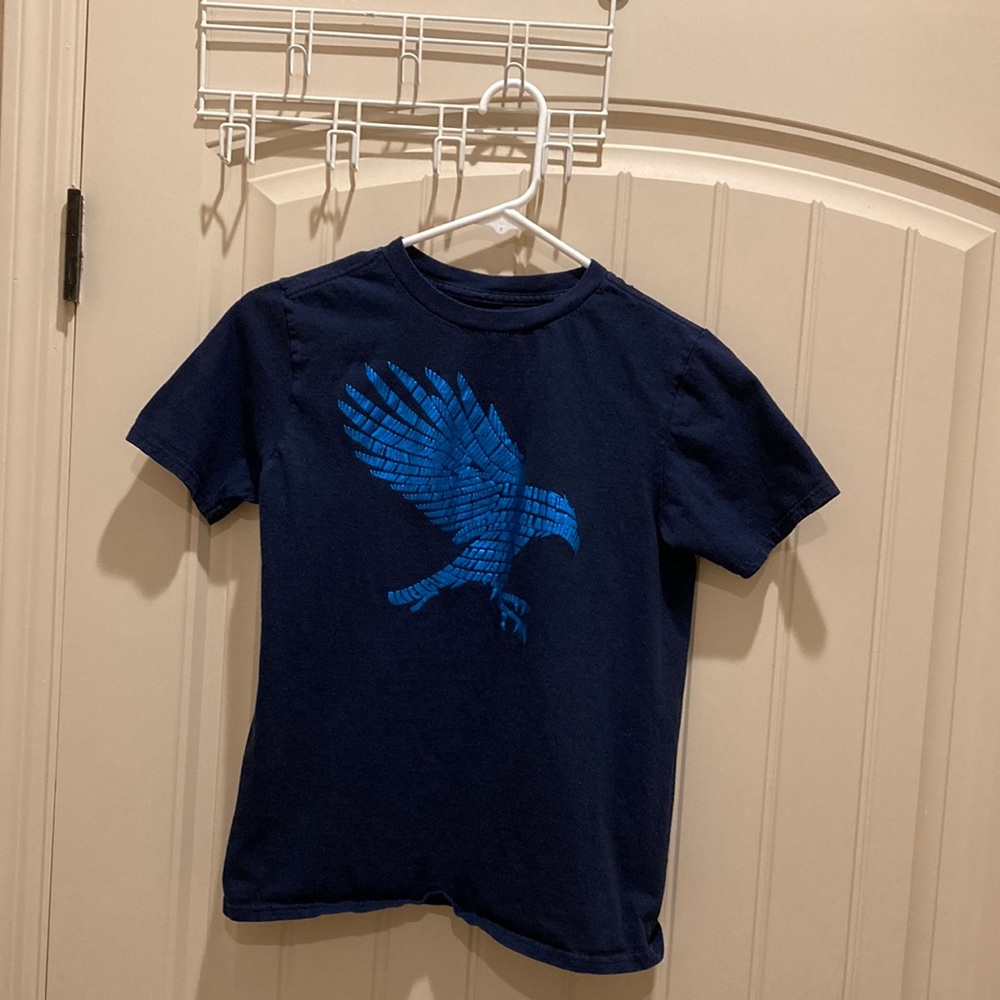 Harry Potter Graphic Design Tshirt Dark Blue with Sky Blue Eagle Sz Youth L